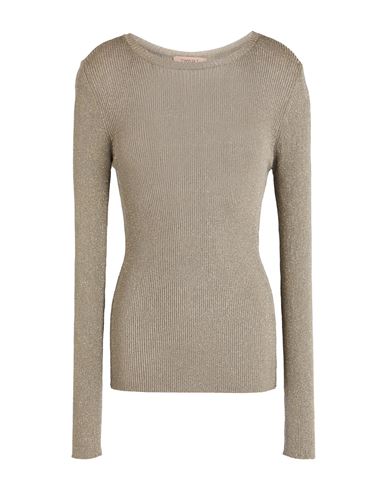 Twinset Woman Sweater Khaki Size Xl Viscose, Metallic Polyester, Polyamide In Multi