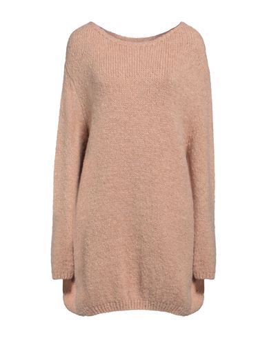 Kontatto Woman Sweater Sand Size Onesize Acrylic, Polyamide, Wool, Viscose In Brown