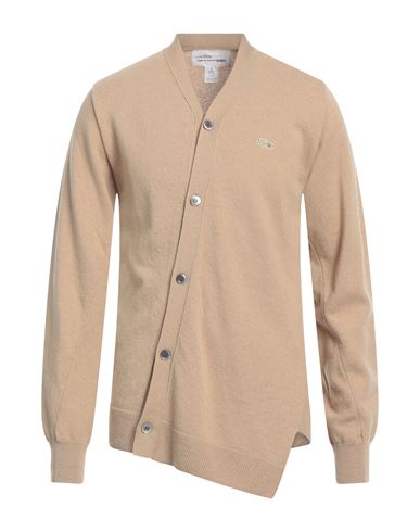 Shop Lacoste X Comme Des Garçons Shirt Man Cardigan Khaki Size M Wool In Beige