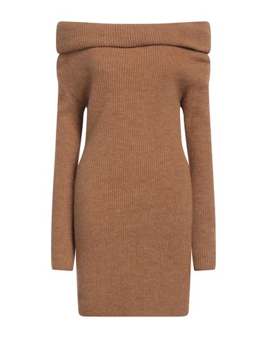 Shop Akep Woman Mini Dress Brown Size L Acrylic, Polyamide, Wool, Viscose