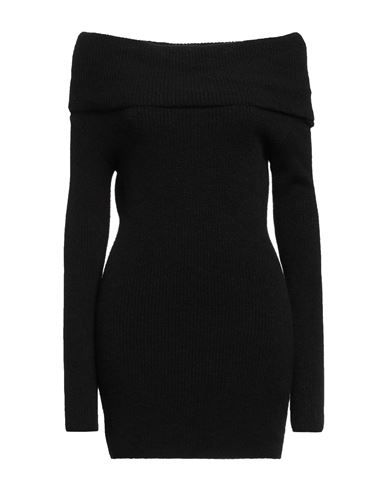 Shop Akep Woman Mini Dress Black Size L Acrylic, Polyamide, Wool, Viscose