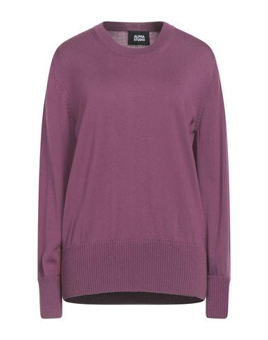 Alpha Studio Woman Sweater Mauve Size 8 Merino Wool In Purple