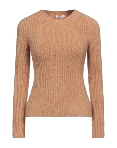 Shop Motel Woman Sweater Camel Size Onesize Acrylic, Polyamide, Mohair Wool, Elastane In Beige