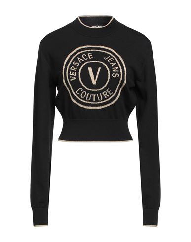 Shop Versace Jeans Couture Woman Sweater Black Size Xl Wool, Acetate, Metallic Polyester, Polyamide