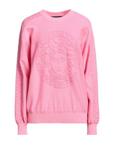 Versace Woman Sweater Pink Size 8 Cotton