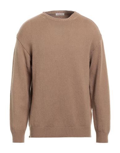 Shop Valentino Garavani Man Sweater Camel Size S Cashmere In Beige