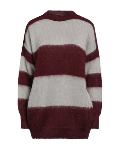 Shop Vicolo Woman Sweater Burgundy Size Onesize Acrylic, Mohair Wool, Polyamide In Red