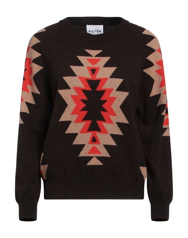 Shop Kujten Woman Sweater Dark Brown Size 3 Cashmere