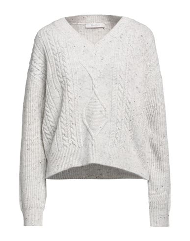 Max Mara Woman Sweater Light Grey Size L Wool, Polyamide, Elastane In Gray