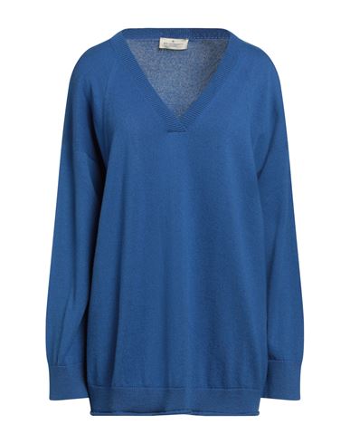 Bruno Manetti Woman Sweater Blue Size 16 Cashmere