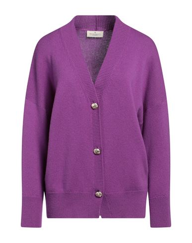 Bruno Manetti Woman Cardigan Mauve Size 16 Cashmere In Purple