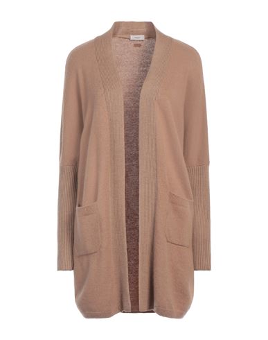 Agnona Woman Cardigan Camel Size Xl Wool, Cashmere, Silk In Gray