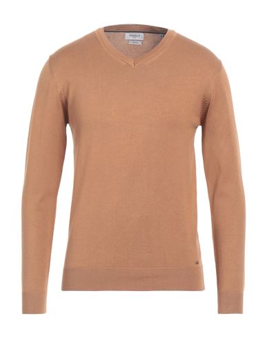 Shop Markup Man Sweater Camel Size M Viscose, Nylon In Beige