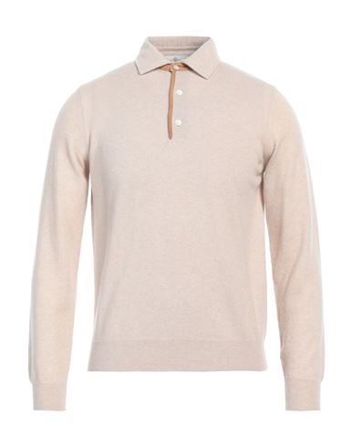Shop Della Ciana Man Sweater Beige Size 36 Cashmere, Ovine Leather