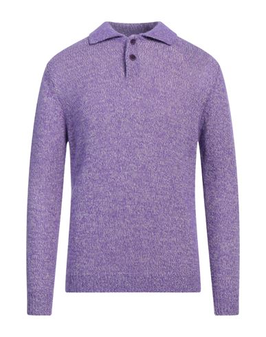 Daniele Fiesoli Man Sweater Purple Size L Polyamide, Baby Alpaca Wool, Cashmere, Mohair Wool In Purple