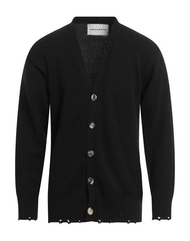 AMARANTO AMARANTO MAN CARDIGAN BLACK SIZE L WOOL, CASHMERE 
