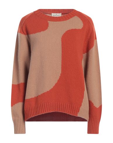 Bruno Manetti Woman Sweater Orange Size 14 Virgin Wool, Cashmere