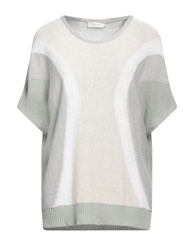 Le Tricot Perugia Woman Sweater Ivory Size L Linen, Cotton, Polyester In Gray