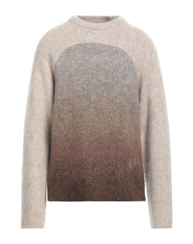 Erl Man Sweater Light Grey Size Xl Mohair Wool, Polyamide, Wool, Acrylic In Brown