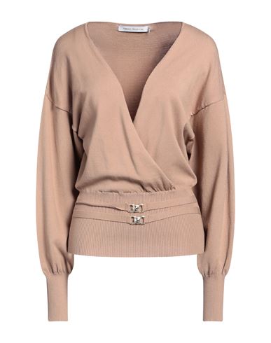 Shop Simona Corsellini Woman Sweater Sand Size L Viscose, Polyester In Beige