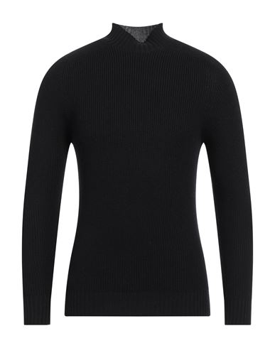 Gran Sasso Man Turtleneck Midnight Blue Size 38 Virgin Wool In Black
