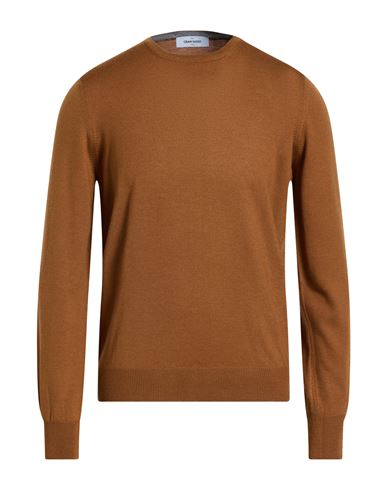 Gran Sasso Man Sweater Camel Size 44 Virgin Wool In Brown