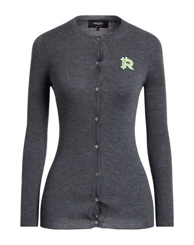 Rochas Woman Cardigan Charcoal Size L Virgin Wool In Gray