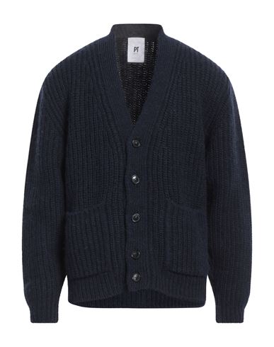 Shop Pt Torino Man Cardigan Navy Blue Size 40 Wool, Alpaca Wool, Acrylic