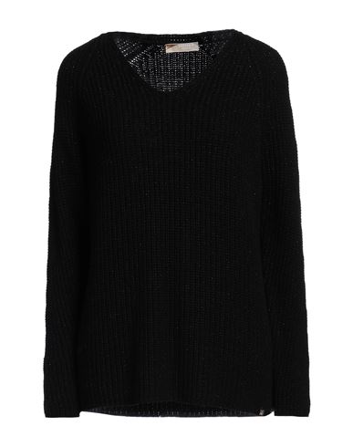 Dismero Woman Sweater Black Size Xl Merino Wool, Viscose, Polychloroprene, Cashmere