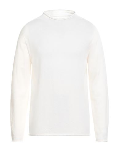 Original Vintage Style Man Sweater Ivory Size L Merino Wool In White