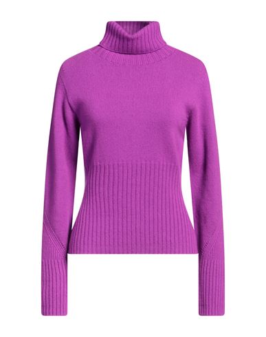 Shop Mis.n Mis. N Woman Turtleneck Mauve Size 8 Merino Wool, Cashmere In Purple