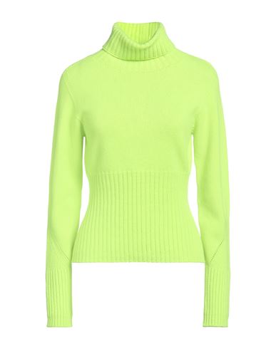 Shop Mis.n Mis. N Woman Turtleneck Acid Green Size 6 Merino Wool, Cashmere