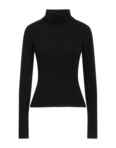 Shop Mis.n Mis. N Woman Turtleneck Black Size 4 Merino Wool, Cashmere
