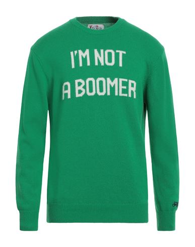 Mc2 Saint Barth Man Sweater Green Size L Wool, Viscose, Cashmere, Polyamide