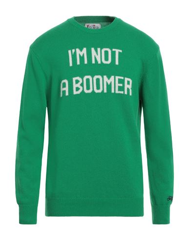 Mc2 Saint Barth Man Sweater Green Size S Wool, Viscose, Cashmere, Polyamide In Green