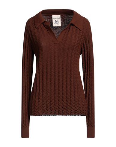Semicouture Woman Sweater Brown Size Xl Virgin Wool