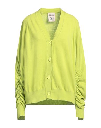 Shop Semicouture Woman Cardigan Acid Green Size M Virgin Wool, Cashmere