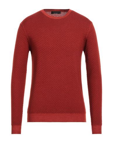 Shop Jeordie's Man Sweater Rust Size M Merino Wool In Red