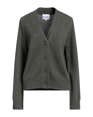 Kujten Woman Cardigan Military Green Size 3 Cashmere In Gray