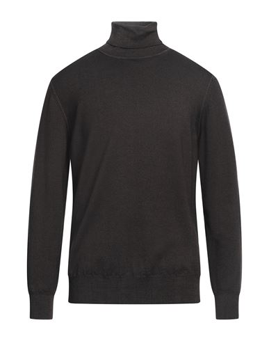 Kangra Cashmere Kangra Man Turtleneck Dark Brown Size 40 Wool