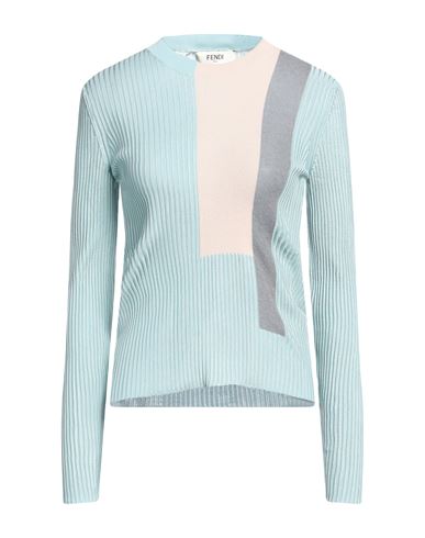 Shop Fendi Woman Sweater Sky Blue Size 6 Silk, Synthetic Fibers, Elastane, Mohair Wool, Wool