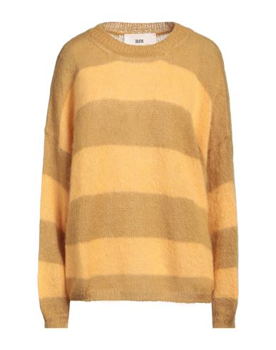 Shop Solotre Woman Sweater Ocher Size 2 Mohair Wool, Polyamide, Wool In Yellow