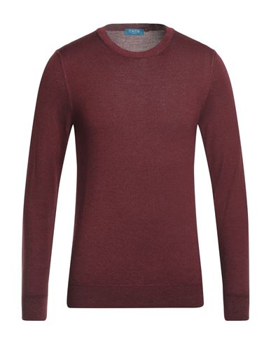 Shop Fefè Glamour Pochette Fefē Man Sweater Burgundy Size Xxl Merino Wool In Red