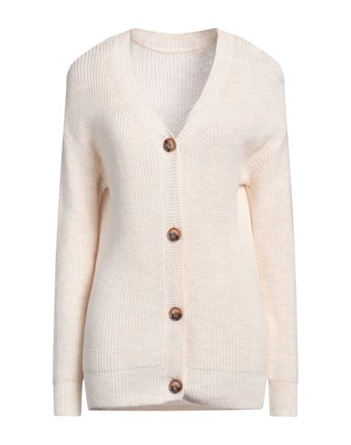 Shop Vila Woman Cardigan Ivory Size L Acrylic, Recycled Polyester In White