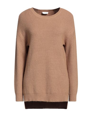 Vila Woman Sweater Camel Size L Viscose, Nylon, Polyester In Brown