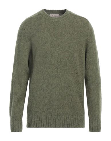 Mc George Man Sweater Military Green Size 44 Wool In Metallic