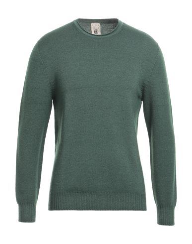 H953 Man Sweater Dark Green Size 38 Merino Wool