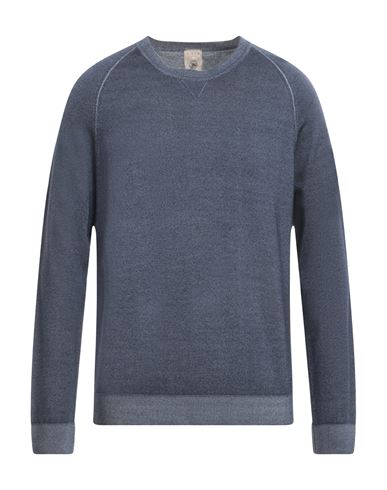 H953 Man Sweater Navy Blue Size 42 Merino Wool In Gray