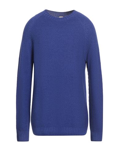 H953 Man Sweater Bright Blue Size 42 Merino Wool