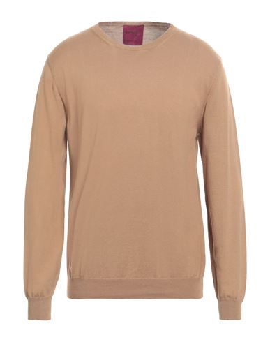 Shop Capsule Knit Man Sweater Camel Size Xxl Cotton In Beige